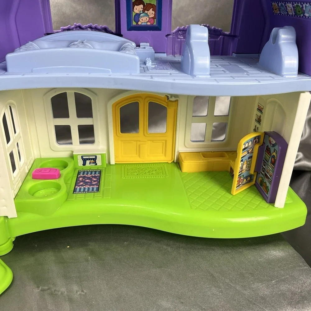 2008 Fisher Price Little People Happy Sounds Home Purple Testing Working Vintage